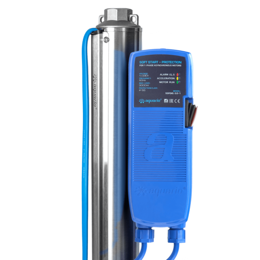 Насос скважинный с плавным пуском Aquario ASP1E-100-75(Р) (встр.конд.,каб. 60м) 3011