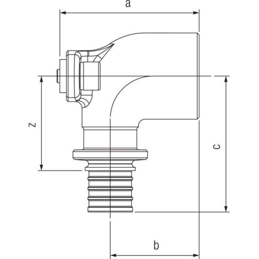 Угольник настенный Rehau Rautitan, короткий Ф25-3/4" 13661021001