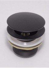 Донный клапан (черный) для ванны 1 1/2" Ganzer F-03C